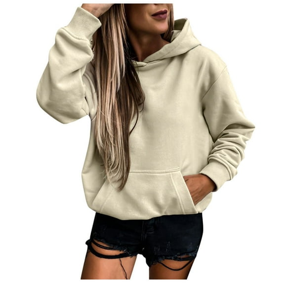 Hoodies Woman Clearance, Daily Hooded Sweatshirt Long Sleeve Casual Pocket Pullover Shirt Blouse