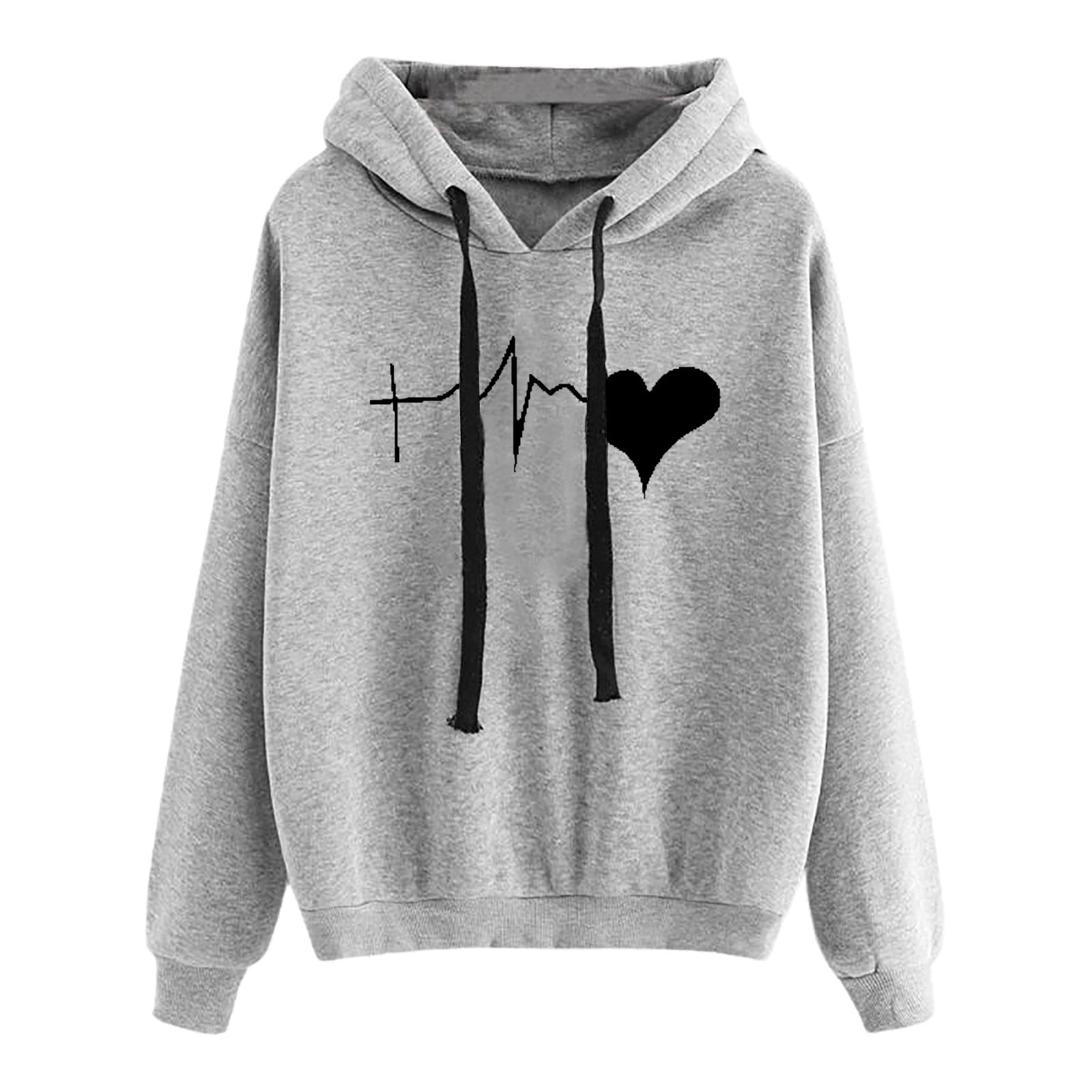 Hoodies Woman Clearance, Women's Hoodie Printing Loose Casual Long