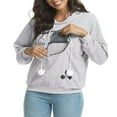 thumbnail image 1 of Hoodies Woman Clearance, Women' s Sweatshirt Furry Friends Pouch Hood Tops Carry Cat Breathable Pullover Blouse, 1 of 7