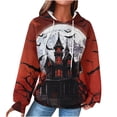 thumbnail image 1 of Hoodies for Women 2023 Fall,Women's Halloween Print Hoodies Waffle Long Sleeve Drawstring Hoodie Pocket Pullover Top Loose Sweatshirt,Women's Casual Waffle Hoodie, 1 of 6