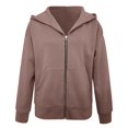 thumbnail image 1 of Hoodies for Women Athletic Pullover Hoodie Travel Outfit Women's Sports Pocket Zipper Solid Color Irregular Casual Hoodie Front And Back Sweater Top Coat, 1 of 3