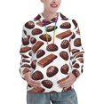 thumbnail image 1 of Hoodies for Women - Chocolate Print Brown White Comfrt Colour Drawstring Women'S Fashion Hoodies & Sweatshirts, Fall Outfits Clothes for Women 2024 Pullover with Kangaroo Pocket, 1 of 7