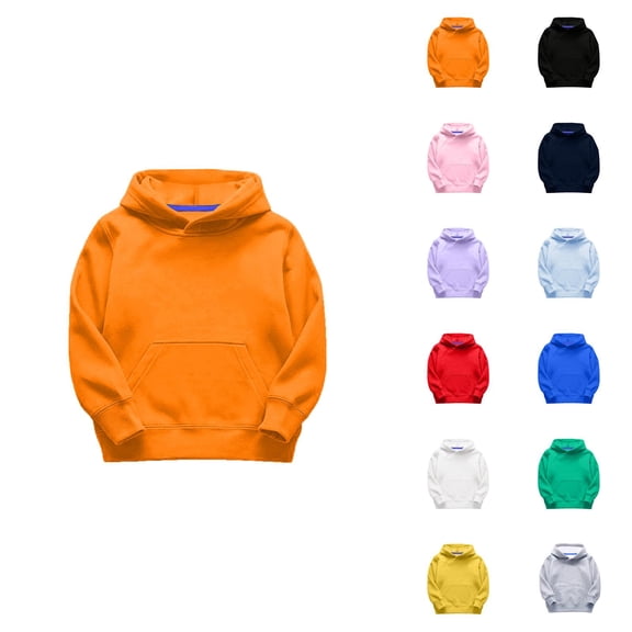 Hoodies for Women Clothes for Teen Girls Kids Child Toddler Boys Girls Solid Long Sleeve Patchwork Hooded Thickened Warm Sweatshirt Pullover Blouse Tops Outfits Clothes