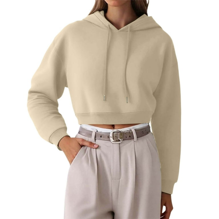 Hoodies for Women Cropped Hoodie Teen Girls Gym Fit Women's Casual
