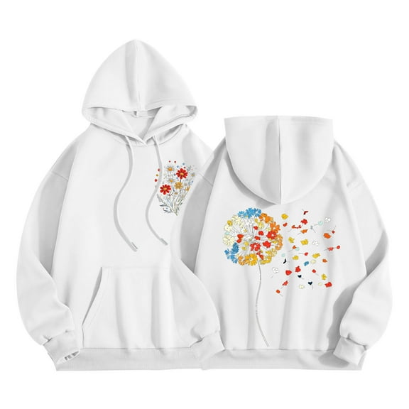 Hoodies for Women, Cute Graphic Casual Long Sleeve Tops Jogger Sweatshirts Fashion Pullover Baggy Pullover Sweatshirt with Pockets Tracksuit Activewear Lounge Wear Daily Leisure