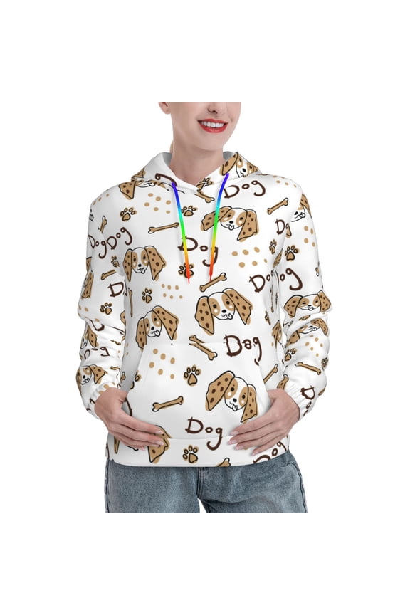 Hoodies for Women - Dalmatian Dog Cartoon Comfrt Colour Drawstring Women'S Fashion Hoodies & Sweatshirts, Fall Outfits Clothes for Women 2024 Pullover with Kangaroo Pocket