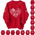 thumbnail image 1 of Sweatshirt for Women Fashion Valentines Day Comfortable Heart Printed Pullover Tops Trendy Loose Long Sleeve Crew Neck Blouse Sweatshirt XS-XL, 1 of 7