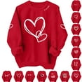 thumbnail image 1 of Sweatshirt for Women Fashion Valentines Day Comfortable Heart Printed Pullover Tops Trendy Loose Long Sleeve Crew Neck Blouse Sweatshirt XS-XL, 1 of 7