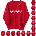 thumbnail image 1 of Sweatshirt for Women Fashion Valentines Day Comfortable Heart Printed Pullover Tops Trendy Loose Long Sleeve Crew Neck Blouse Sweatshirt XS-XL, 1 of 7
