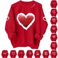 thumbnail image 1 of Sweatshirt for Women Fashion Valentines Day Comfortable Heart Printed Pullover Tops Trendy Loose Long Sleeve Crew Neck Blouse Sweatshirt XS-XL, 1 of 7