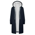 thumbnail image 1 of Hoodies for Women Fashion Sweatshirts: Solid Color Spring And Autumn Casual Zipper Long Sleeve Hooded Long Coat Comfortable Full Zip Up Hoodie Womens Long Fleece Sweatshirt with Pockets, 1 of 6
