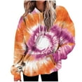 thumbnail image 1 of Hoodies for Women Fashion Tie Dye Gradient Oversized Sweatshirt Plus Size Loose Fit Cute Hooded Jacket Outwears Drawstring Fall Pullover Tops with Pocket, 1 of 7