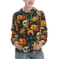 thumbnail image 1 of Hoodies for Women - Halloween Skull Comfrt Colour Drawstring Women'S Fashion Hoodies & Sweatshirts, Fall Outfits Clothes for Women 2024 Pullover with Kangaroo Pocket, 1 of 7
