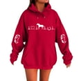 thumbnail image 1 of Hoodies For Women Heartbeat Horse Print Hoodie Cute Western Horses Pullover Fall Long Sleeve Sports Tops Soft Cozy Fabric For Horse Lovers M Womens Hoodies, 1 of 4