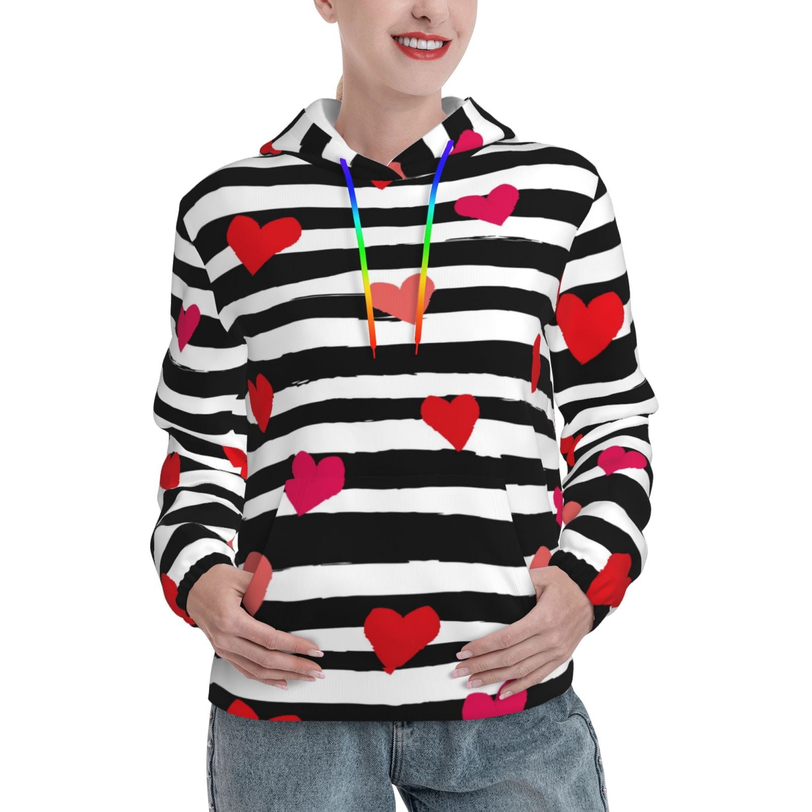 Women's Crewneck Sweatshirt No Hood - Loose Fit Fleece Pullover With Kangaroo Pocket, Fall Casual Fashion