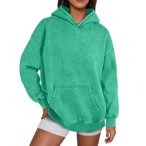 Hoodies For Women Heavy Autumn And Winter Washed And Craft Casual Loose Hooded Sweatshirt Soft Cotton Material For Casual Daily Entertainment M Womens Hoodies