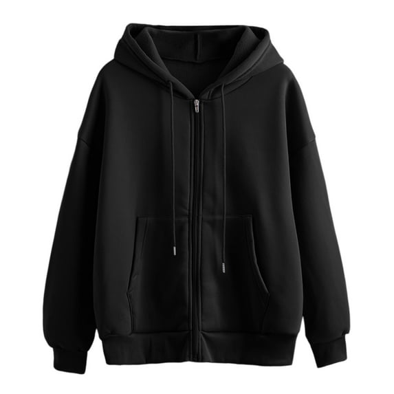 Hoodies for Women Heavy Sweatshirts Women Hoodie Three Quarter Zip Regular Size Scrub Blouses Jackets Lightweight Fashion Baseball Shirts Thin Zip up Hoodie Quilted Sweater Black M