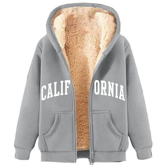 Hoodies for Women Hoodie Cool Design Ladies Large Shirts Woman Fuzzy Jacket Soft Peach Sweater Plain Zip up Hoodie Women Cropped Athletic Petite Size Sweatshirt Fashion Apparel Hooded Grey L