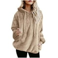 thumbnail image 1 of Hoodies for Women Junior Hoodies Women Sweat Tops over Long Sleeve Pack Womens Sweaters with Leggings Petite Small Sweatshirt over Size Sweat Shirt Dress Jumpsuit Elbow Zipper Khaki XL, 1 of 4