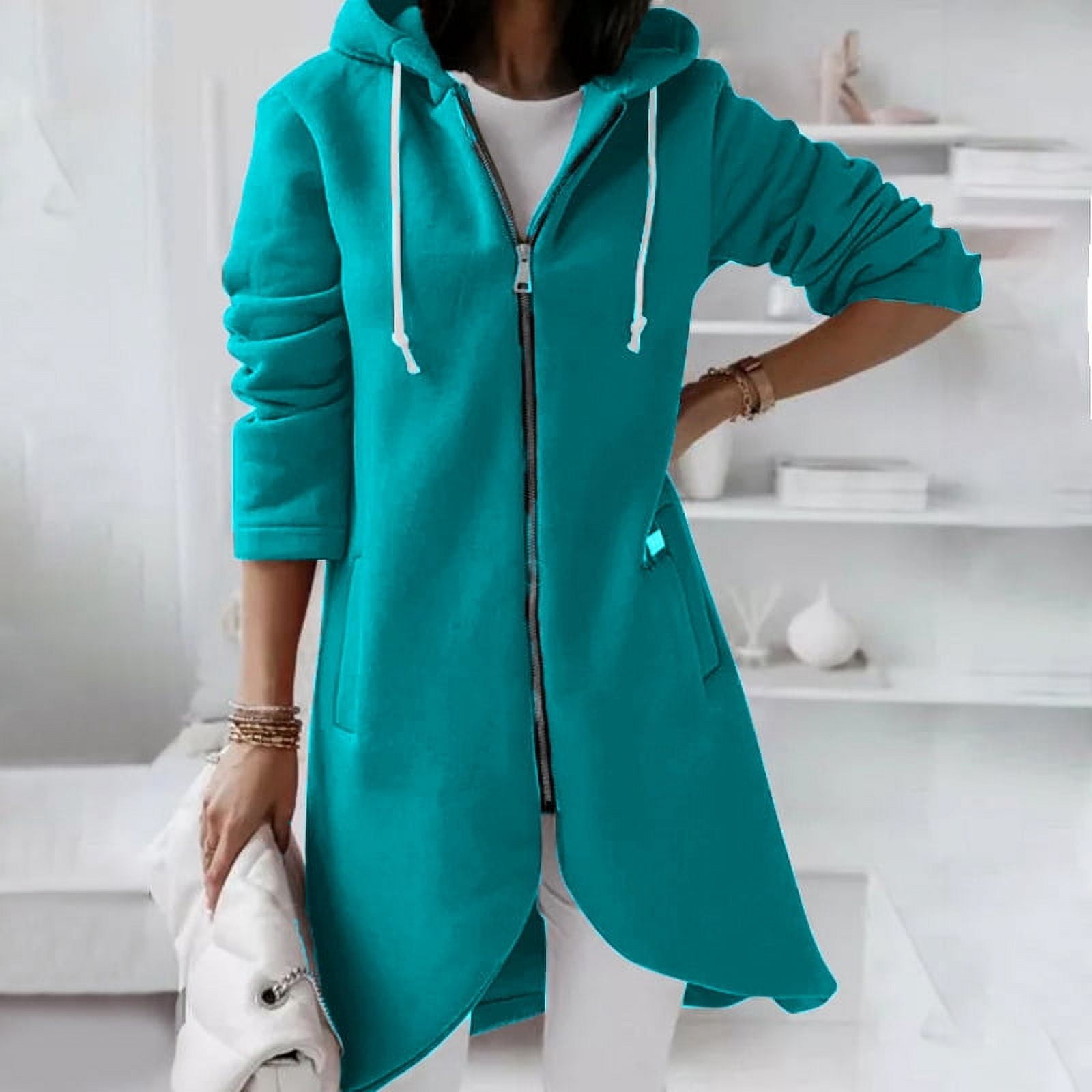 ホットセール 口コミ for Hoodies Women Hoodie up Zip Color Solid Women's KONBECA Clothing