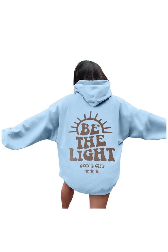 Hoodies for Women Letter Print Hoodies Long Sleeved Hoodie With Pockets Woolly Threads Sweatshirt Women's plus Jacket Knit Long Sweater Indoor Boy Women S Sweatshirts Winter Fashion Tops Light Purple