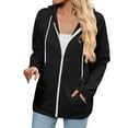 thumbnail image 1 of Hoodies for Women Lightweight Cropped Zip Up Y2K Style Women's Hoodies & Sweatshirts Cozy Zip Pocket Hoodie For Casual Wear For Autumn And Winter Basic Style Easy Care Machine Washable, 1 of 8