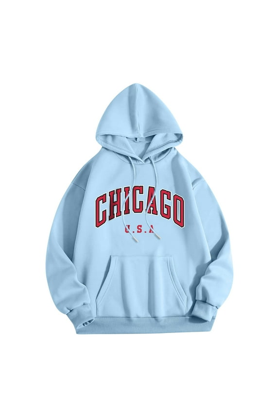 Hoodies for Women Lightweight Pullover Hoodie Warm Hoodies for Women Scrub Blouses Casual Tops Lady Sweatshirt French Zip Jacket Ladies Long Pullover Sweaters S Hoodie Sweatshirts Long Sky Blue XL