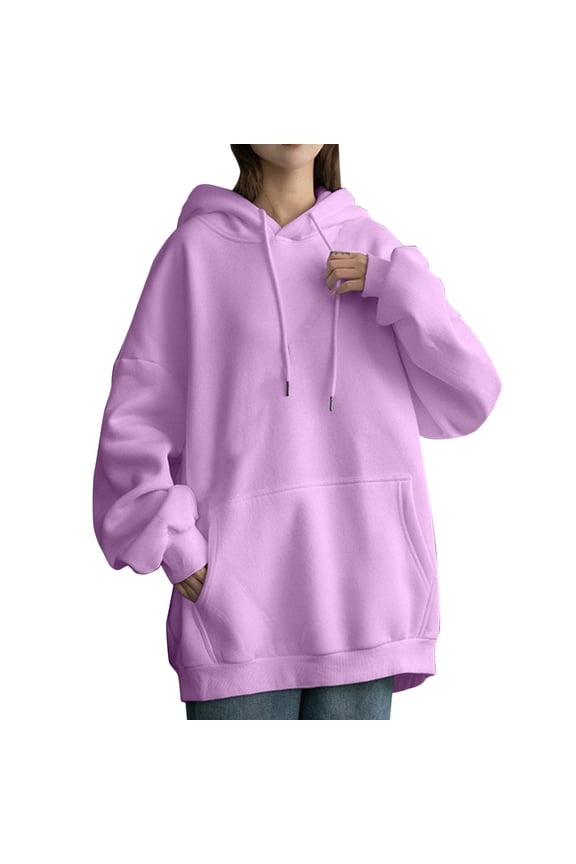 Hoodies for Women Lined Sweatshirt Women Fall Sweaters for Pattern Lady Sweatshirt Men Running Long Sleeve Shirt Funnel Neck Girls Size 1 Famous Product Hoodie Purple M