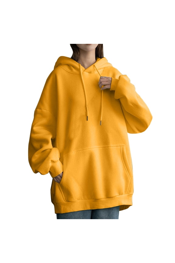 Hoodies for Women Lined Sweatshirt Women Fall Sweaters for Pattern Lady Sweatshirt Men Running Long Sleeve Shirt Funnel Neck Girls Size 1 Famous Product Hoodie Yellow M