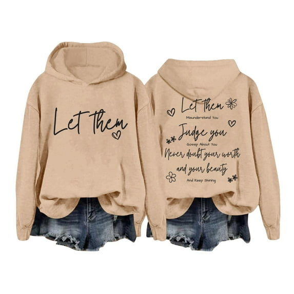 Hoodies for Women Men Two Tone Sweater Ladies Long Sleeve Sweater Dresses Womens Winter Tops Hoodie Pullover Sweatshirts for Women Quarter Zip Womens Fashion Hoodies And Sweatshirts Fitness Khaki 2XL