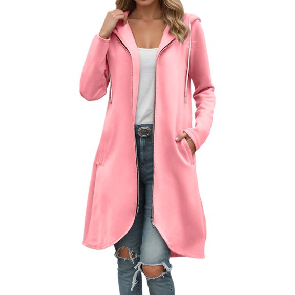 Hoodies for Women Neck Pullover Seamless Style Fit Men's Long Zip Up Hooded Sweatshirt Casual Lined Jacket For Fall Winter Outdoor Comfortable Warm Pullover