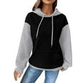 thumbnail image 1 of Hoodies for Women Oversized Drawstrings Lightweight Waffle Hoodie Long Sleeve Casual Hooded Sweatershirt Fall Winter Pullover Tops with Pocket Black M, 1 of 5