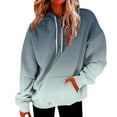 thumbnail image 1 of Hoodies for Women Oversized Gradient Printed Hooded Sweatshirts Thermal Fleece Lined Pullover Autumn/Winter Sweaters Long Sleeve Tops Loose Hoody with Pockets Womens Sweatshirtss Size 8-22, 1 of 4
