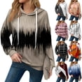 thumbnail image 1 of Hoodies For Women Oversized Winter Cute Sweatshirts Pullover Trendy Fall Clothes, Retro Print Lightweight Design without Pockets for Fall Winter Fashion and Comfort,Black,L, 1 of 8