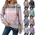 thumbnail image 1 of Hoodies For Women Oversized Winter Cute Sweatshirts Pullover Trendy Fall Clothes, Retro Print Lightweight Design without Pockets for Fall Winter Fashion and Comfort,Khaki,M, 1 of 8