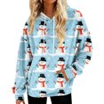 thumbnail image 1 of Hoodies for Women Oversized Winter Plush Cute Sweatshirts Pullover Trendy Fall Winter Clothes with Christmas Print for Comfortable Seasonal Wear,Blue,XL, 1 of 6
