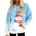 thumbnail image 1 of Hoodies for Women Oversized Winter Plush Cute Sweatshirts Pullover Trendy Fall Winter Clothes with Christmas Print for Comfortable Seasonal Wear,Light Blue,L, 1 of 6