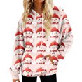 thumbnail image 1 of Hoodies for Women Oversized Winter Plush Cute Sweatshirts Pullover Trendy Fall Winter Clothes with Christmas Print for Comfortable Seasonal Wear,Pink,2XL, 1 of 6
