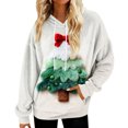 thumbnail image 1 of Hoodies for Women Oversized Winter Plush Cute Sweatshirts Pullover Trendy Fall Winter Clothes with Christmas Print for Comfortable Seasonal Wear,White,S, 1 of 6