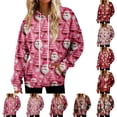 thumbnail image 1 of Hoodies For Women Oversized Winter Plush Cute Sweatshirts Pullover Trendy Fall Winter Clothes, Christmas Print Flannel Design for Cozy Seasonal Wear,White,2XL, 1 of 8