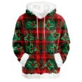 thumbnail image 1 of Hoodies For Women Oversized Winter Plush Cute Sweatshirts Pullover Trendy Fall Winter Clothes, Christmas Print Flannel Hoodie, Comfortable and Warm,Army Green,S, 1 of 5