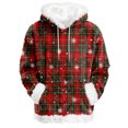thumbnail image 1 of Hoodies For Women Oversized Winter Plush Cute Sweatshirts Pullover Trendy Fall Winter Clothes, Christmas Print Flannel Hoodie, Comfortable and Warm,Deep Red,XL, 1 of 5