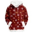 thumbnail image 1 of Hoodies For Women Oversized Winter Plush Cute Sweatshirts Pullover Trendy Fall Winter Clothes, Christmas Print Flannel Hoodie, Comfortable and Warm,Vermilion,S, 1 of 5