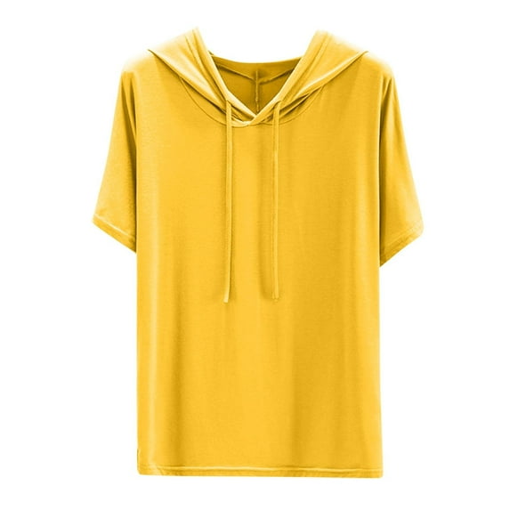 Hoodies for Women Pattern Tops Large Shirt Womens Heavy Sweatshirts Hoodie Color Lady Casual Top Ladies Fancy Sweatshirt Mens Insulated Hoodie Zip up No Hood Ladies Solid Fashion Apparel Yellow XL