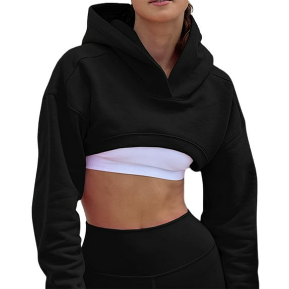 Hoodies for Women Petite Pullover Tops Women Large Hoodie Ladies Sweatshirts plus Sweat Sweater Snap up Sweatshirt Shirts for Sweaters plus Size Ladies Tops Womens Sweatshirts And Hoodies Black L