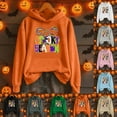 thumbnail image 1 of Hoodies Women Pullover Halloween Hoodies Pullover Sweatshirt Long Sleeve Streetwear Womens Sweatshirts Trendy Orange XXL, 1 of 4