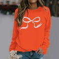 thumbnail image 1 of Hoodies For Women Pullover Teen Girls Round Neck Cute Bow Pattern Long Sleeved Pullover Sweater Bow Sweater Top Sweatshirt Fall Fashion Outfits Winter Clothes 2025, 1 of 4
