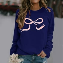 Hoodies For Women Pullover Teen Girls Round Neck Cute Bow Pattern Long Sleeved Pullover Sweater Bow Sweater Top Sweatshirt Fall Fashion Outfits Winter Clothes 2025