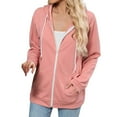 thumbnail image 1 of Hoodies for Women Quarter Zip Pullover Vintage Style Women's Hoodies & Sweatshirts Cozy Zip Pocket Hoodie For Casual Wear For Autumn And Winter Basic Style Easy Care Machine Washable, 1 of 9