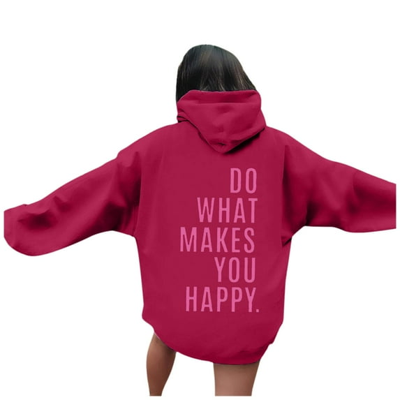 Hoodies for Women The Rambling Sweatshirt with Hoodie for Women Bright Sweater Light Weight Hoodie plus Size Hoodies Boy Stocking Glitter Baggy Girls 3/ 4 Zip Pullover Womens Warm Womens Red M